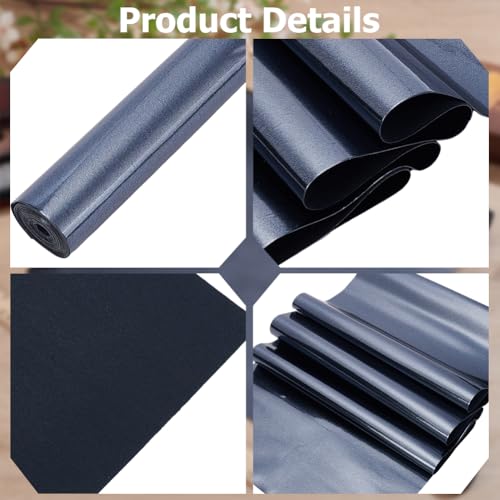 53 x 11.8 Inch 0.8mm Black PU Leather Fabric Glossy Mirrored Faux Leather Sheets Smooth Holographic NEON Shiny Synthetic Leatherette Vinyl Roll for Earrings Bows Wallets DIY Projects - color: Black