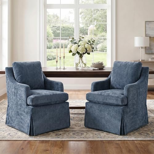 Usaint Upholstered Dining Chairs Set of 2, Dining Room Chairs with Casters - size: 2