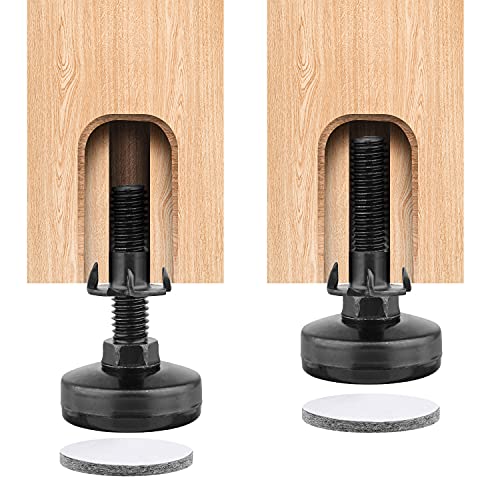Anwenk Furniture Levelers Heavy Duty Furniture Leveling Feet Adjustable Leg Levelers for Cabinets Sofa Tables Chairs Raiser, Support 2640LBs, T- Nut Kit 3/8”-16 Thread, Large Base - 8 Pack,Black - color: Black 8-pack