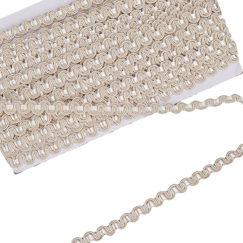 16.40 Yards Polyester Woven Fabric Trim Antique White Braid Gimp Trim Rustic Woven Braid Trim for DIY Crafts Curtain Sofa Costume Slipcover Upholstery Sewing Home Decor - color: Antique White