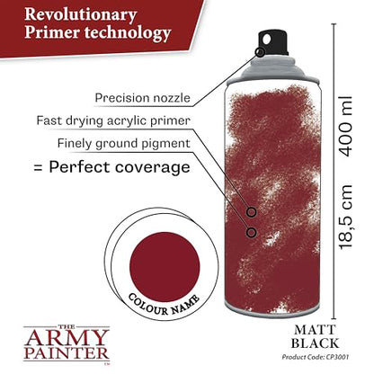 The Army Painter, Colour Primer Matt Black, 400 ml acrylic spray - color: Matt Black