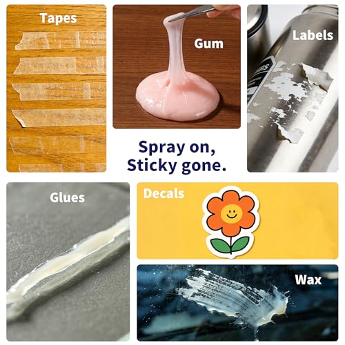 Breliter Adhesive Remover Spray - Water-Based Glue & Sticker Remover for Labels, Tape Residue, Grease, Gum, Decals, Wax, Safe for Glass, Metal, Ceramic Tile Surfaces, Neutral PH (2 Pack) - color: 2 Pack