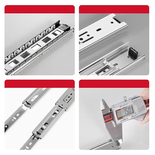 Soft Close Drawer Slides 18'', 5 Pairs, Side Mount for Kitchen, Bathroom and Office, Heavy Duty 100LB Ball Bearing, Full Extension Cabinet Drawer Slides (18 inch, 5 Pairs) - size: 18 Inch, style: 5 Pairs