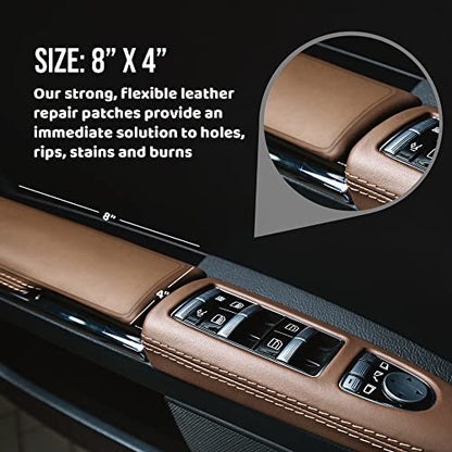 Premium Self Adhesive Leather Patch for Couch, Car Seat – Black 8in×4in - color: A Black Leather, size: 8in x 4in