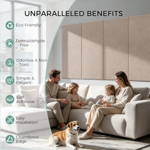 TO-TH Sound Proof Panels for Walls Thickened Acoustic Panel 2 Pack, Camel - color: Camel, size: 2 Pack