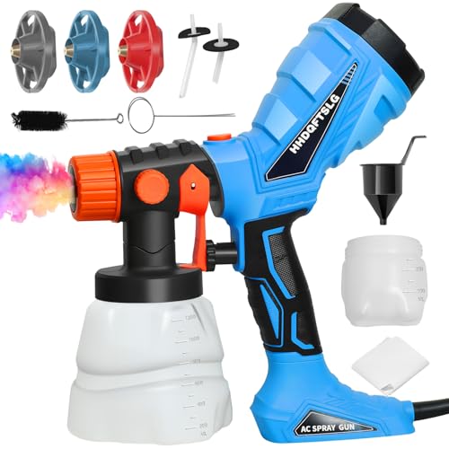 Electric Paint Sprayer with 600W HVLP Spray Gun, 4 Nozzles and 3 Patterns