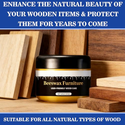 2PCS Multipurpose Beeswax Furniture Polish and Cleaner, Beeswax Gleam, Furniture Wax, All-Natural Wood Conditioner, Restorer and Protector for Tables, Cabinets, Cutting Boards Waterproof