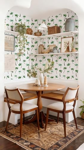 Shelf and Drawer Liner for Kitchen, Table, Bookshelves, Waterproof Cupboard Liners Tree Peel and Stick Wallpaper Self Adhesive Removable Easy Peel Off Stick on Paper 17.3" × 78.7" - color: Palm Green, size: 17.3" x 78.7"