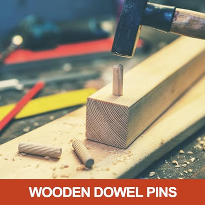 MECCANIXITY Wooden Dowel Pins 5/16" x 1-9/16" (8mm x 40mm) Straight Dowel Rods Wood Fluted Dowels Rods for Crafts Furniture DIY Hardwood Count 120 - size: 5/16" x 1-9/16"