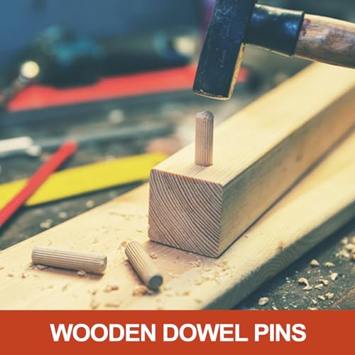 MECCANIXITY Wooden Dowel Pins 5/16" x 2" (8mm x 50mm) Straight Dowel Rods Wood Fluted Dowels Rods for Crafts Furniture DIY Hardwood Count 120 - size: 5/16" x 2"