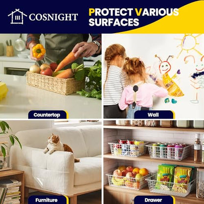COSNIGHT Clear Contact Paper Peel and Stick for Wall Protector - size: 23.6"W x 118"L