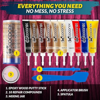 COCONIX Laminate Flooring & Wood Furniture Repair Kit for Scratches & Dents