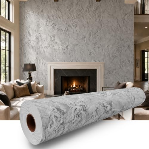 Light Gray Concrete Peel and Stick Wallpaper, 47.2 x 394 in - color: Light Gray Concrete, size: 47.2" x 394"