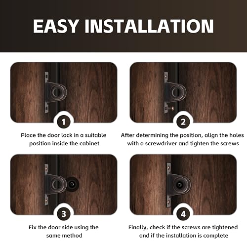 Cabinet Door Latch,H219 Bulldog Cabinet Catch, Cabinet Hardware, Brown (2pcs) (2pcs) - color: 2pcs