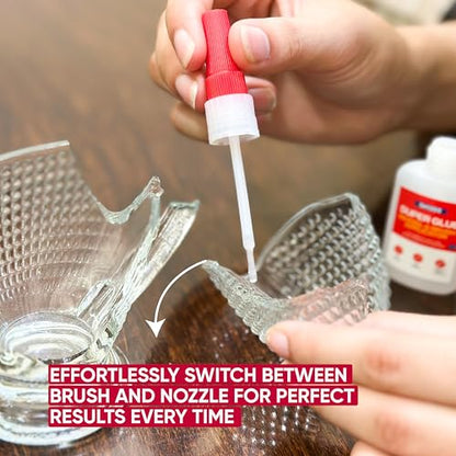 GH1200 (2-in-1) Super Glue with Brush Applicator & Nozzle, Mess Free Superglue Brush, Instant Never Dries, 3000 CPS Ca Glue, No Stain Clear Glue, Super Glue for Plastic, Rubber & More - style: 20g Super Glue Brush & Nozzle