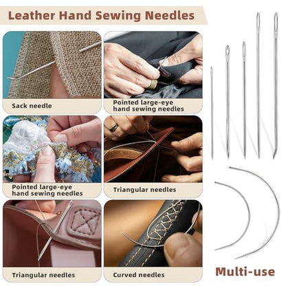 Waxed Thread, Upholstery Needle and Thread 32 Yards Dark Gray - color: Dark Gray, size: 32Yard