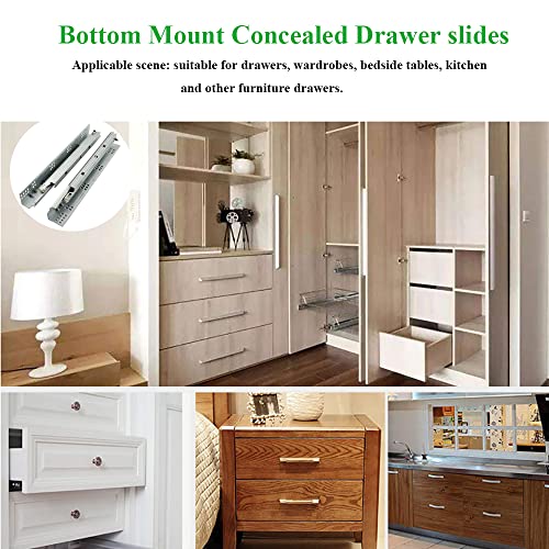 21 Inch 6 Pairs Undermount Soft Close Drawer Slides Full Extension