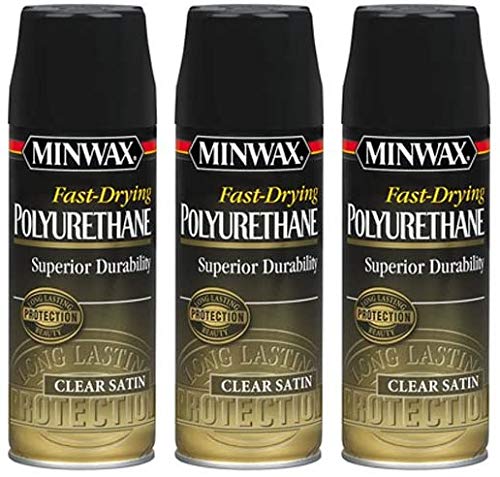 Minwax 33060000 Fast-Drying Polyurethane Aerosol, 11.5 Ounce, Satin 3 Pack