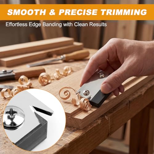 Edge Banding Trimmer with 4 Replacement Blades, Veneer Edge Cutter Planer