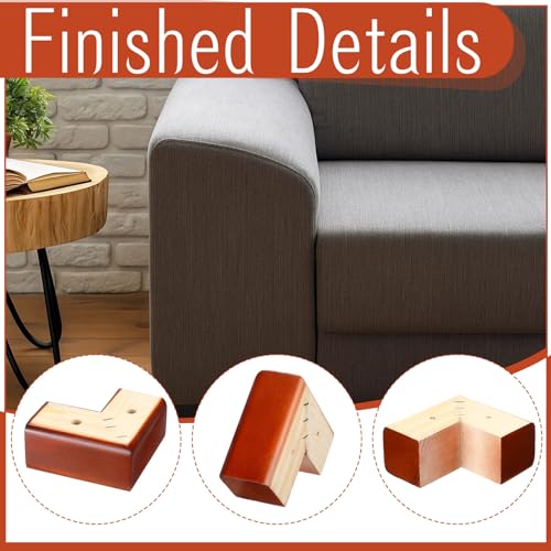 Geelin 4 Pack 2 Inch Wood Furniture Risers L-Shaped Bed Riser, Brown - color: Brown, size: 2 Inch