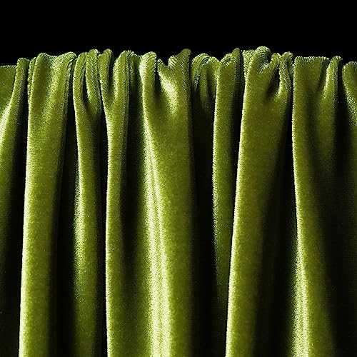 Ice Fabrics Stretch Velvet Fabric by The Yard - 60" Wide Soft Stretchy Fabric for Sewing Clothes, Apparel, Costume, Crafts - 90% Polyester 10% Spandex - Light Olive Green - 1 Yard - color: Light Olive Green, size: 1 Yard
