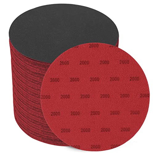 6 Inch 25 PCS 2000 Grit Sanding Disc Wet Dry Sandpaper Hook Loop Sand Paper - style: Grit 2000