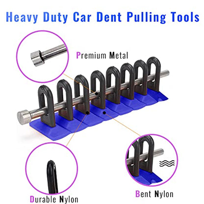 Car Dent Repair Tools Heavy Duty Paintless Repair Removal Tools Strong Dent Puller Handle Lifter Blue Glue Tabs Powerful Body Repair Dent Remover Tool Kit for Car Dent Repair (Blue) - color: Blue-2
