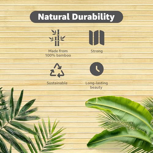 Art3d 48 x 96 in Pole Wrap Natural Bamboo Wall Panel, 1-Pack, Raw - color: Raw, size: 1-48 inches x 96 inches