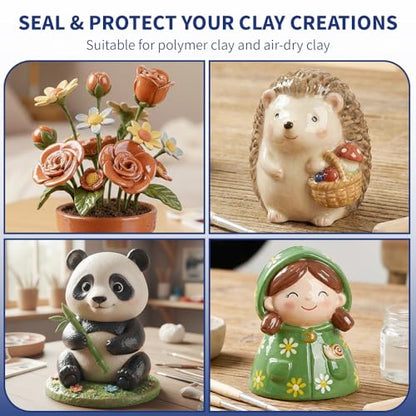 OSBANG Air Dry Clay Glaze and Tools Kit, Gloss Clear Varnish with 29-Piece Clay Sculpting Set - size: Gloss Glaze Tool Kit