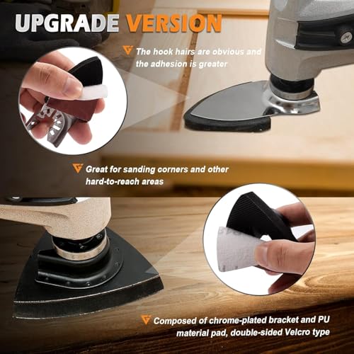 Oscillating Tool Sanding Pads Kit 114Pcs - size: 114 Triangle and Finger Sanding pads