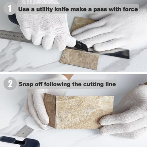 AULIGET 100-Piece Peel and Stick Backsplash Wall Tiles, 3" x 6" PVC Sandstone Faux Stick on Tiles for Backsplash Kitchen, Bathroom, Laundry Room, Camper, Fireplace - color: Sandstone
