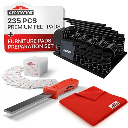 Felt Furniture Pads 235 PCS X-Protector and Furniture Pads Preparation Set