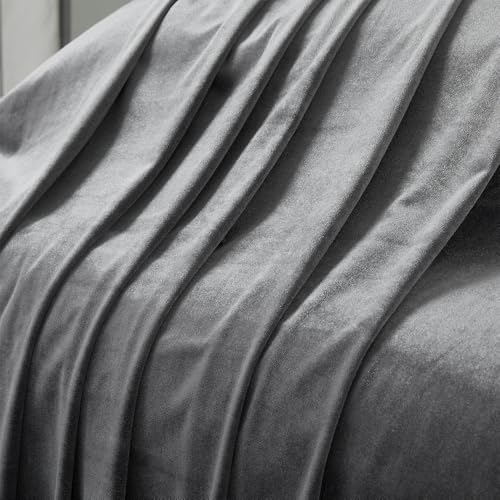 Grey Velvet Fabric by The Yard, 3 Yards, 60" Wide - color: Grey, size: 3 yard pre cut