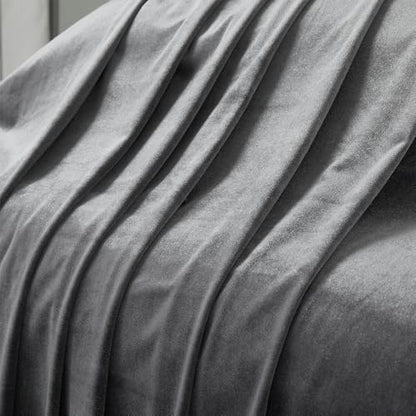 Grey Velvet Fabric by The Yard, 3 Yards, 60" Wide - color: Grey, size: 3 yard pre cut