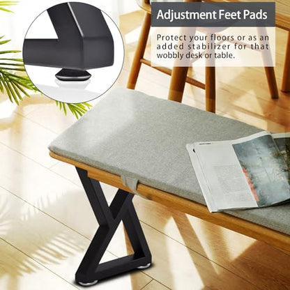 Taelakeni 16 Inch Metal Bench Coffee Table Legs, Set of 2, Black - color: Double Triangle, size: 16 IN