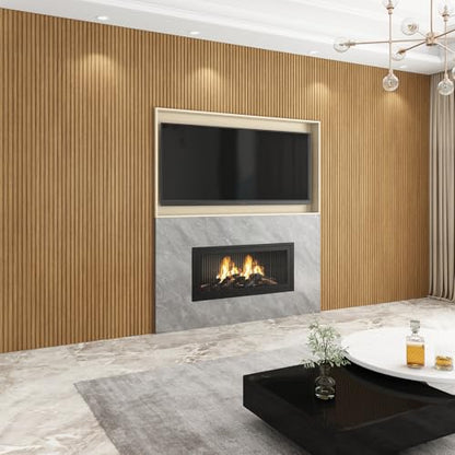 Slat Wall Panel 8-Pack, 108’’x6.3’’, Oak - size: 108’’x6.3’’-Oak