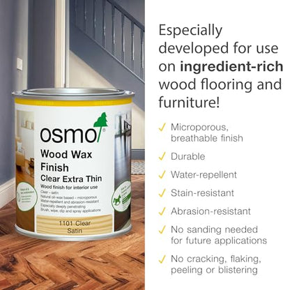 Osmo Wood Wax Finish Extra Thin - 1101 Clear - .75 Liter