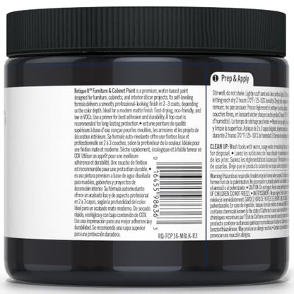 Retique It Furniture and Cabinet Paint - Paint for Cabinets, Dressers, Tables, Doors and DIY Home Decor Projects, Midnight Black, 16 oz