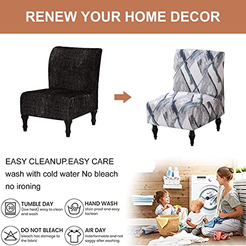 Eco-Ancheng Armless Chair Slipcover - Removable, Washable, Printed Accent Chairs for Living & Dining Room - color: A5