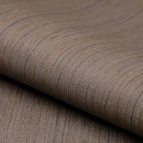Brown Grasscloth Peel and Stick Wallpaper Texture Contact Paper A Set of 15.7" X 480" Self-Adhesive Linen Removable Wallpaper Cabinets Counter Top Liners - color: Brown, size: 15.7" x 480"