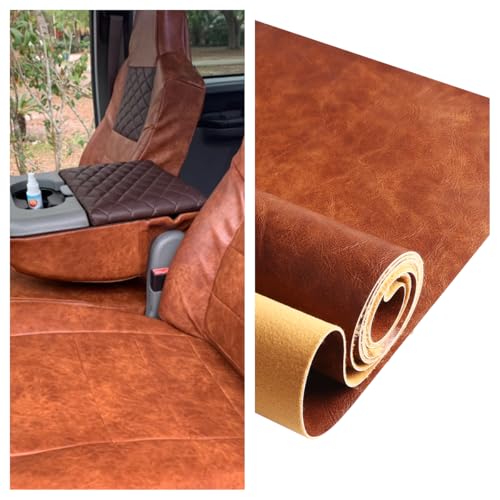 Premium Faux Leather Upholstery Fabric 1.2mm Thickness，Waterproof Upholstery Leather Distressed Bark Fabric(Black,Pre-Cut 36"x54") - color: Black, size: 36"x54"