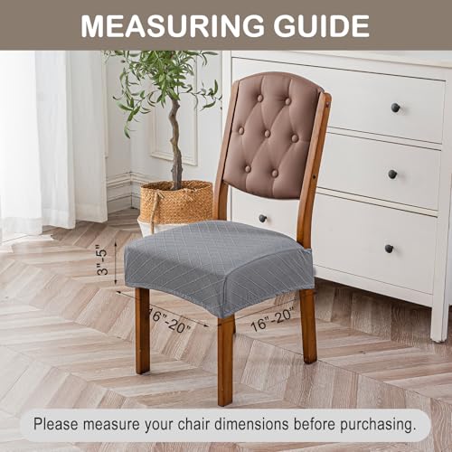 Genina Waterproof Chair Covers for Dining Room,Set of 2,Light Gray - color: Light Gray, size: 2PCS