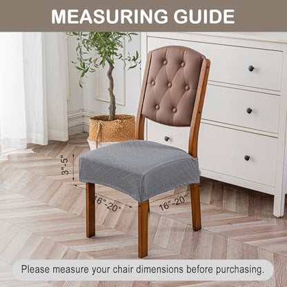 Genina Waterproof Chair Covers for Dining Room,Set of 2,Light Gray - color: Light Gray, size: 2PCS
