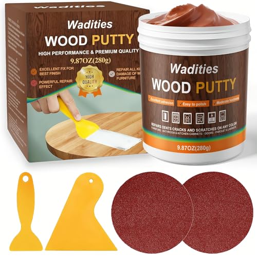 Walnut Wood Filler, 9.87oz Wood Putty, Paintable Stainable Repair Putty - color: Walnut