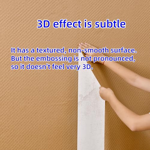 Haimin Fabric Wallpaper Textured Contact Paper Grasscloth Peel and Stick - color: Tan