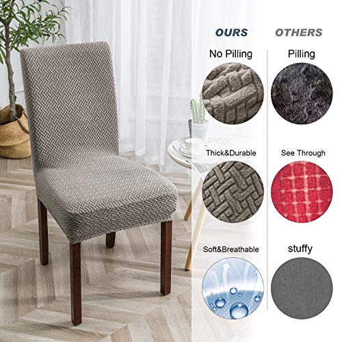 Genina Waterproof Chair Covers for Dining Room Chair Slipcovers Set of 4 - color: Taupe, size: 14-18in Waterproof