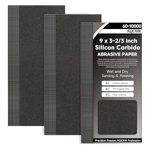 Premium 30-Sheet 180 Grit Wet Dry Sandpaper, 9 x 3-2/3 Inch - style: 180Grit