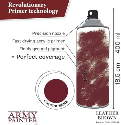 The Army Painter, Colour Primer Leather Brown, 400 ml acrylic spray - color: Leather Brown