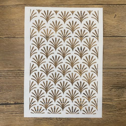 TIAMECH A4 Reusable Fan Shell Stencil for Painting - color: Fan Shell