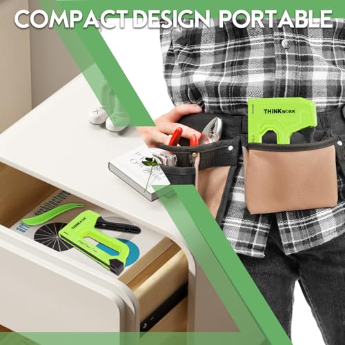 THINKWORK Light Duty Staple Gun - Upholstery Staple Gun for Wood - color: Green
